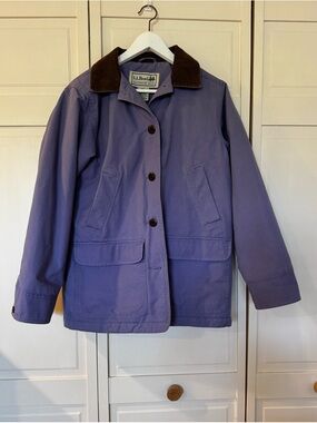 L.L.Bean Heritage Barn Coat – Purple Corduroy Collar Jacket